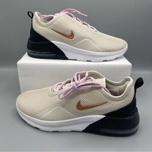 Nike Women's Air Max Motion 2 Shoes Beige White Black Pink